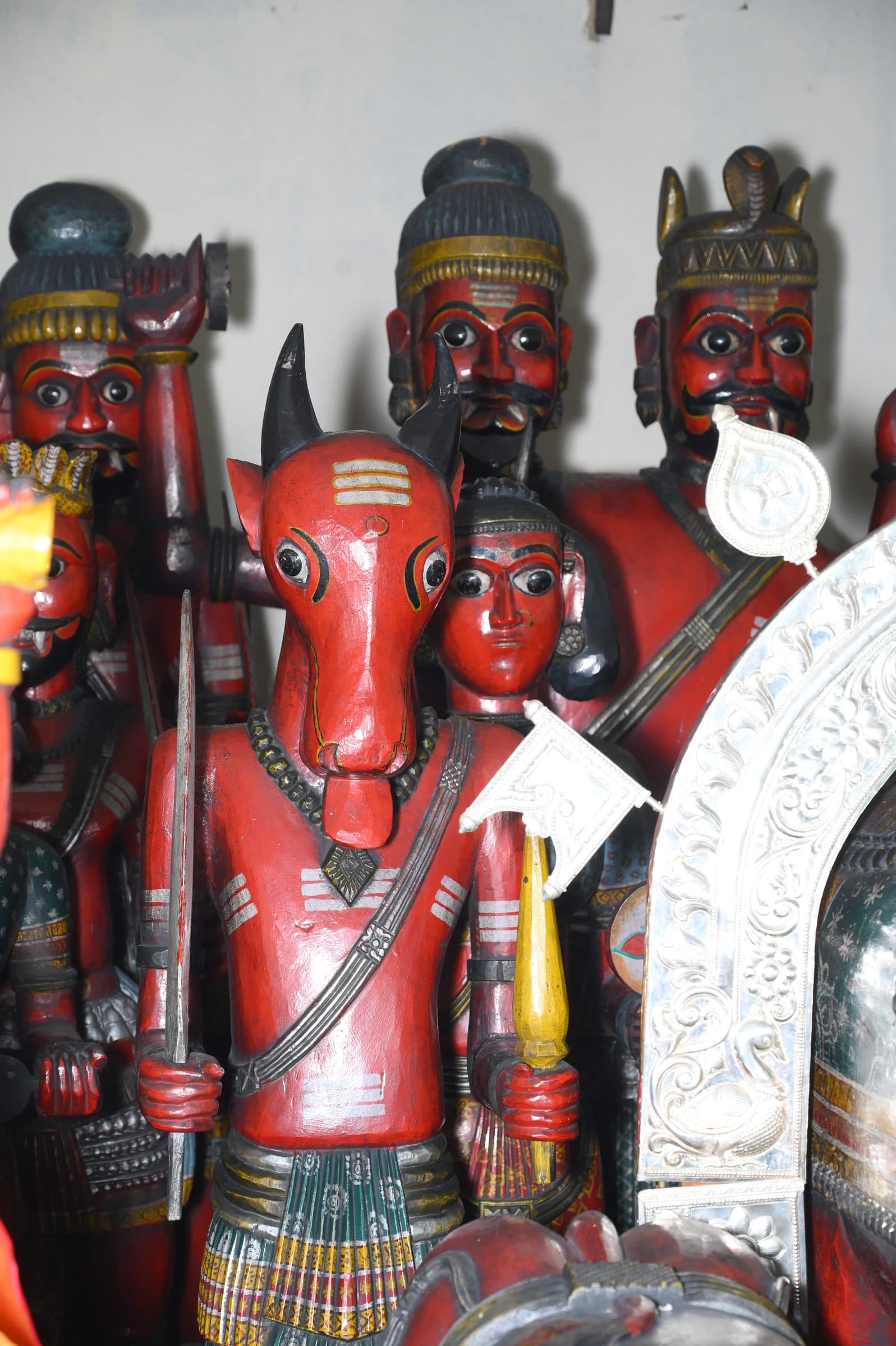 Photograph inside the Mekkekattu Shri Nandikeshwara Temple, one of a series taken during a single documentary visit.