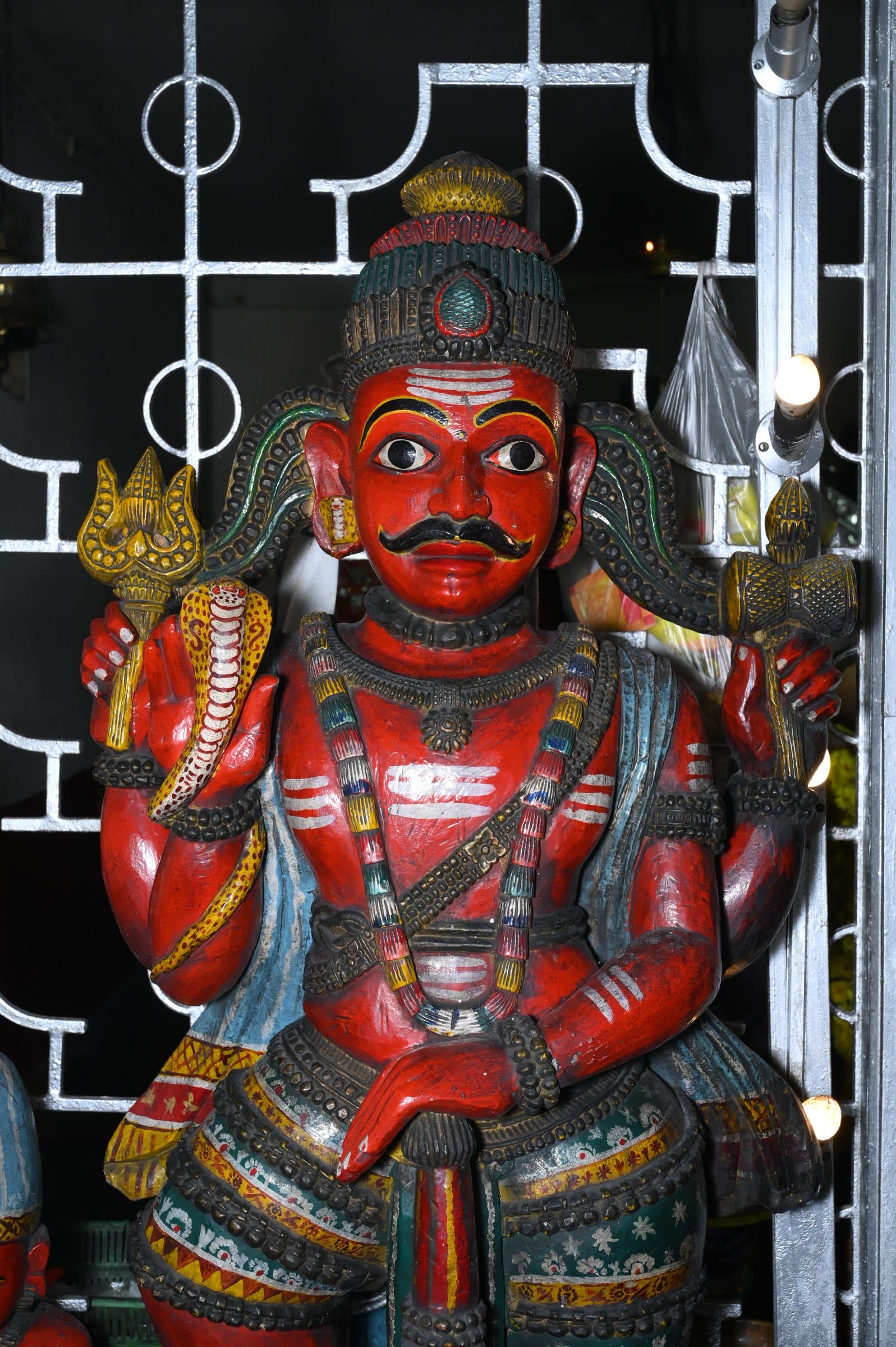 Photograph inside the Mekkekattu Shri Nandikeshwara Temple, one of a series taken during a single documentary visit.